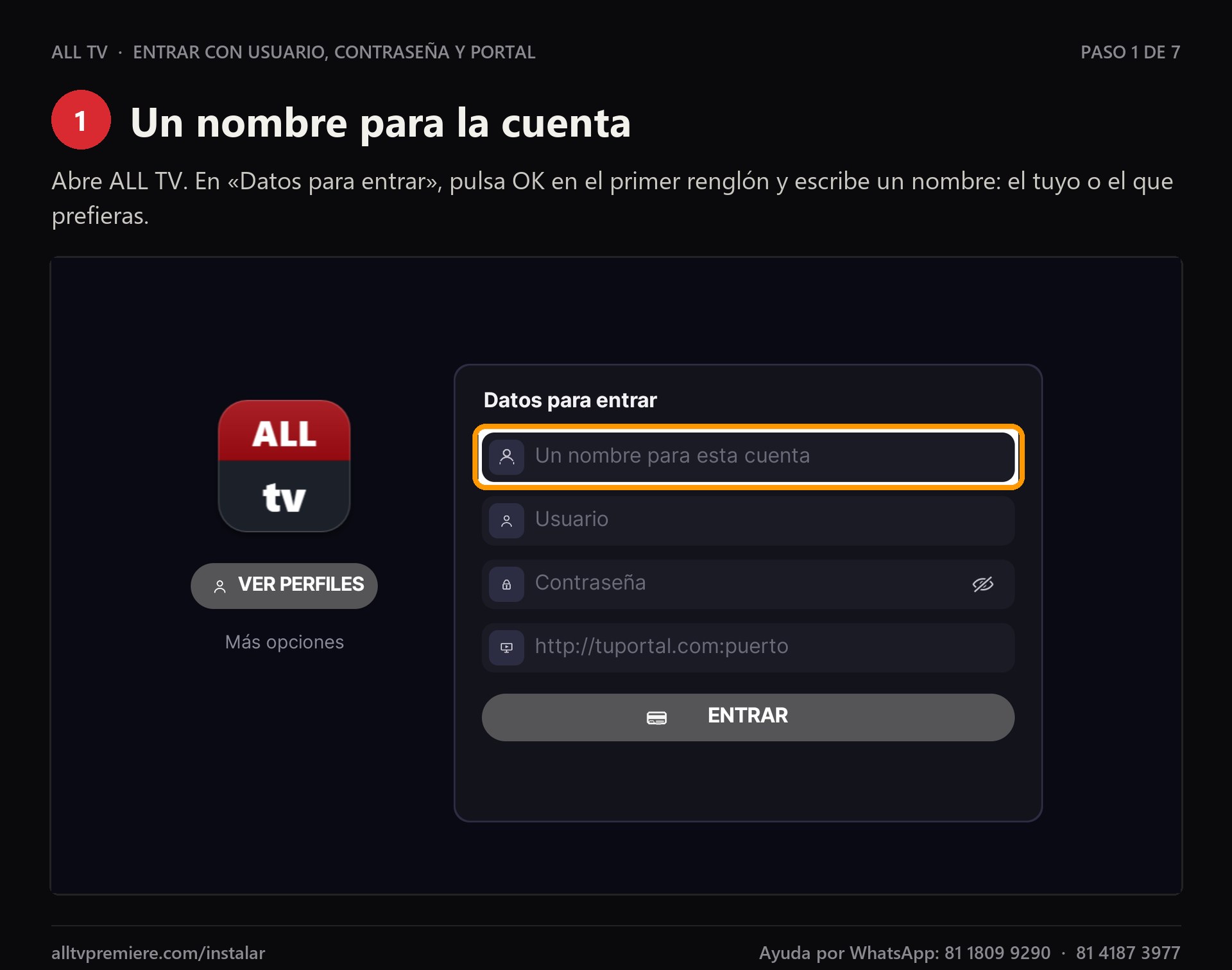 Paso 1 de 7