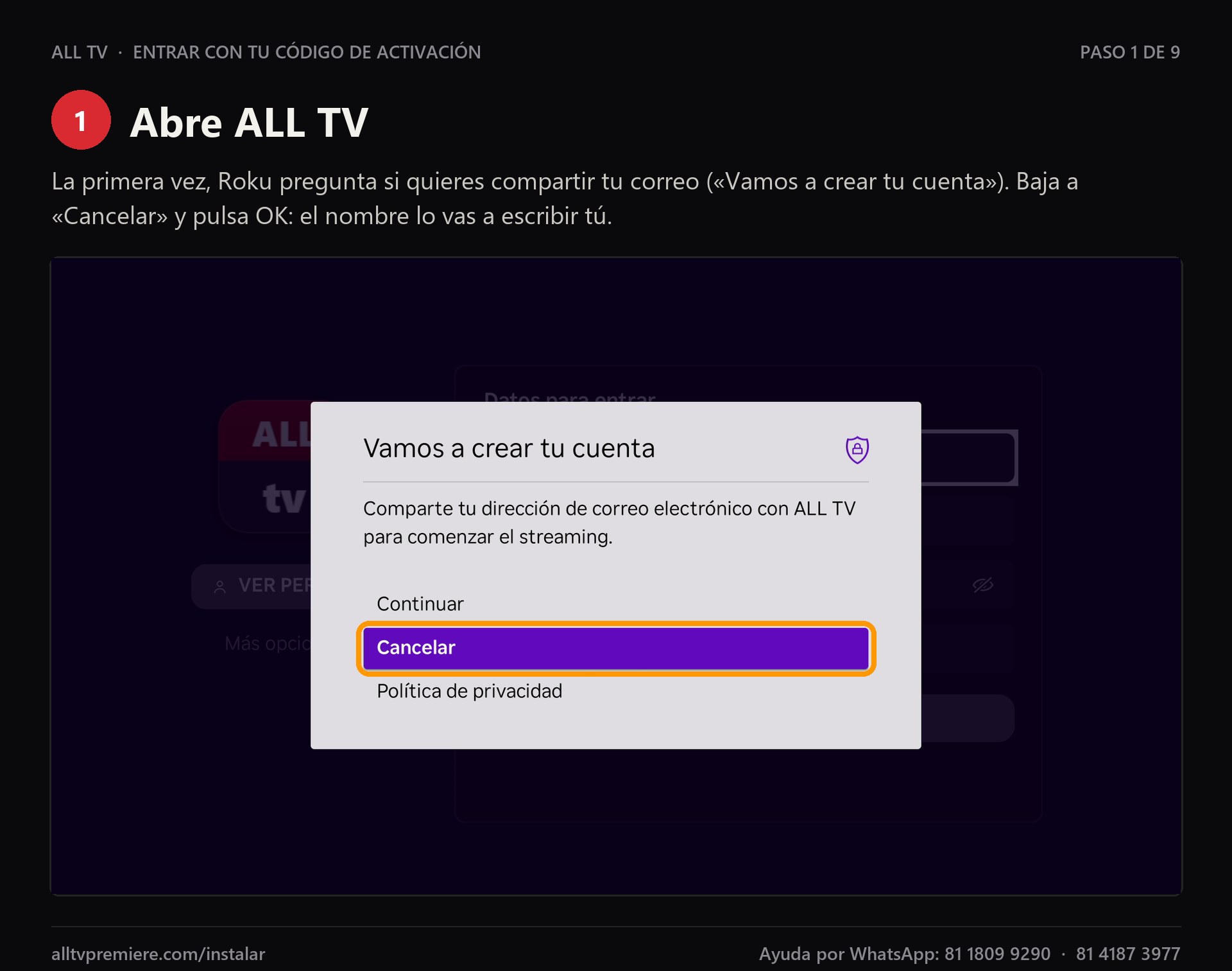 Paso 1 de 9